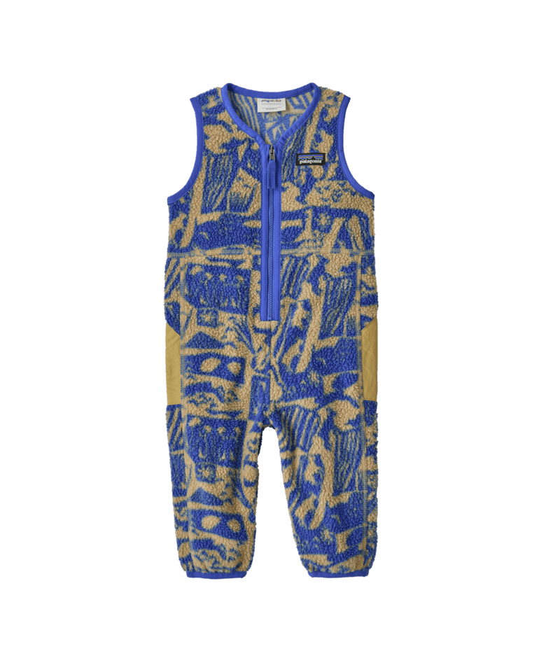 Patagonia Infant Shearling Overalls Let's Chat: Eddy Blue / 6M