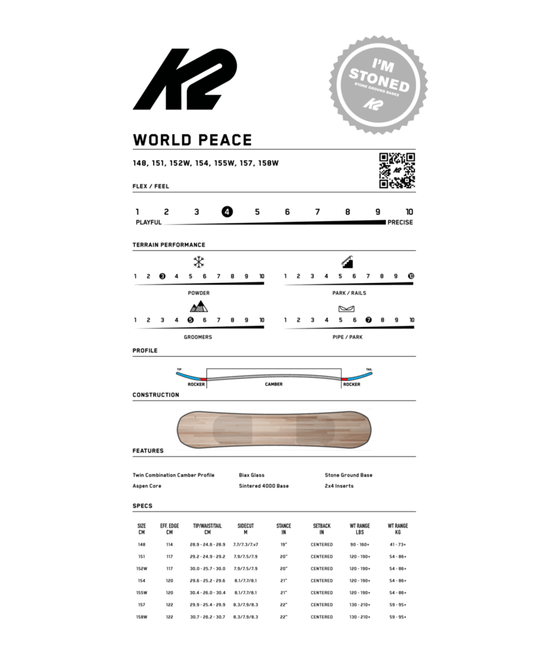 K2 World Peace Snowboard - 2027