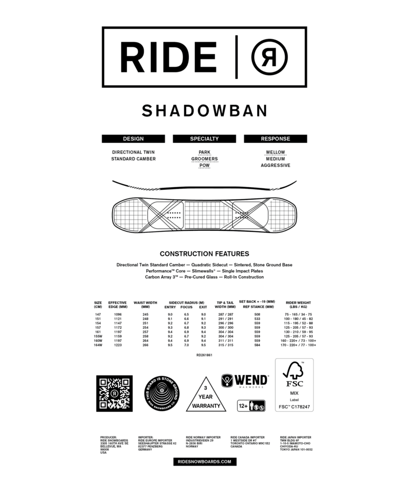 Ride Shadowban Snowboard 2027